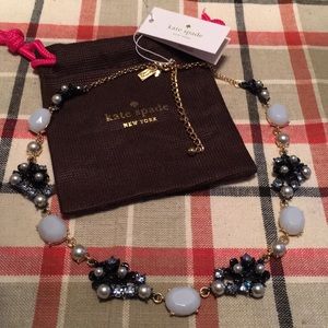 Kate spade blue black silver necklace NWT